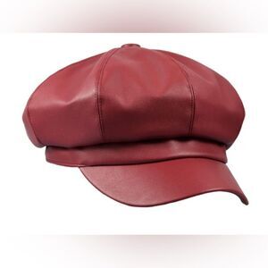 -Stylish Burgundy Newsboy Cap